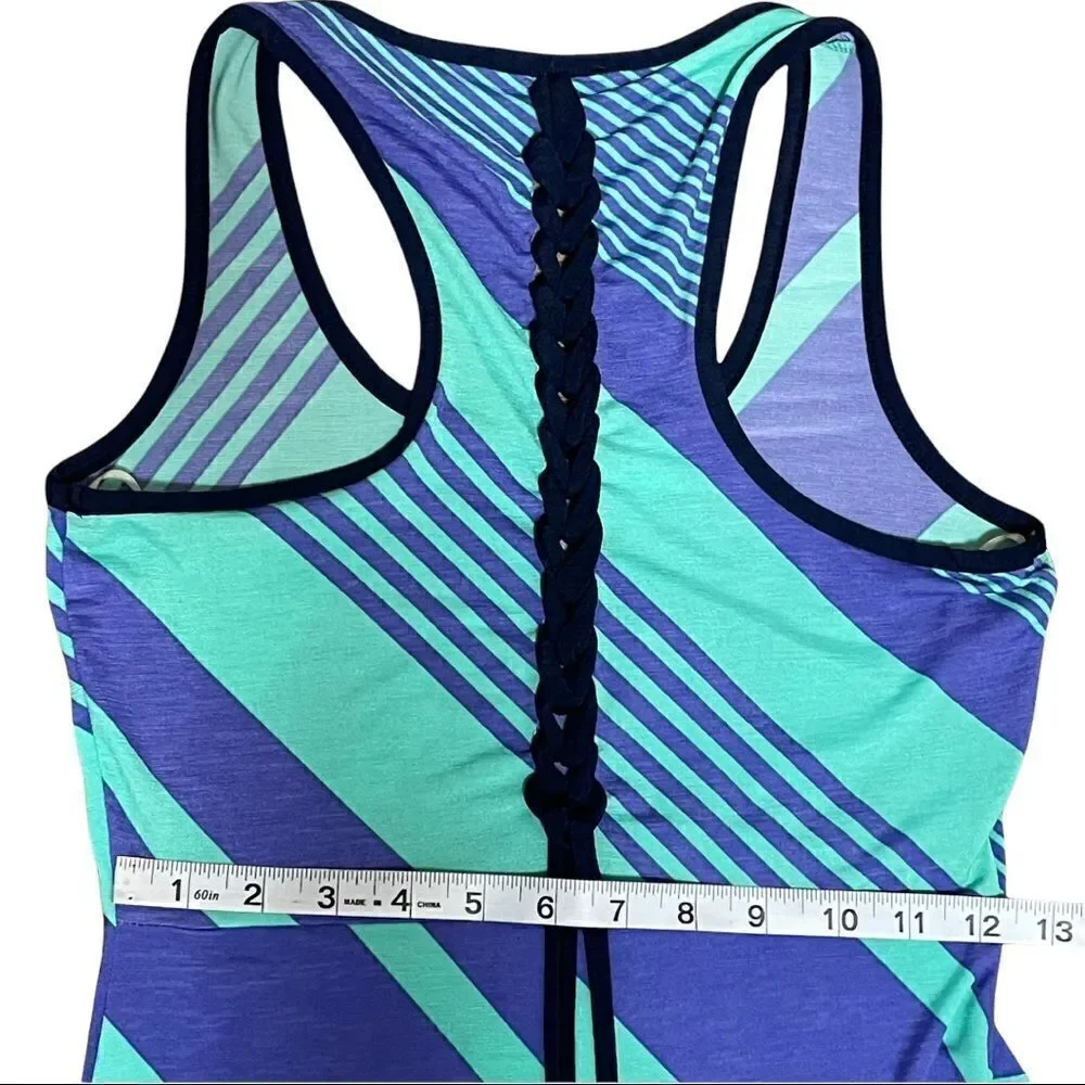 Silvergate Green Purple Striped High-Low Dress SMALL - Picture 10 of 15